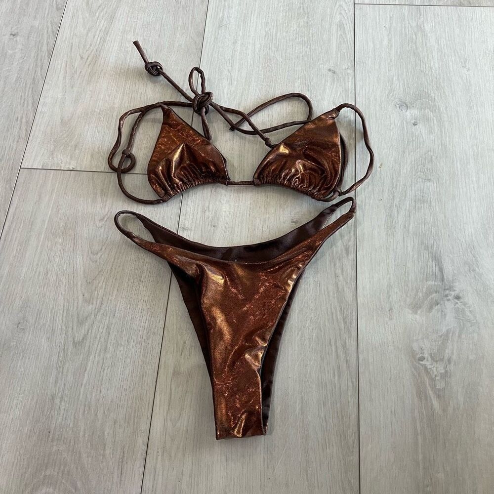 Metallic Brown Bikini Set